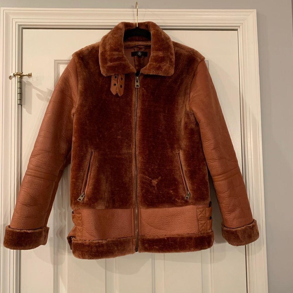 Misguided Faux Fur & Suede Jacket sz 4